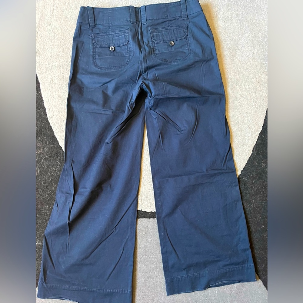 Wide leg khakis, navy blue